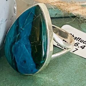 Shattukite sterling silver ring